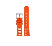 NBCNZCTSAS Design Premium-Grade Porous Structure Quick Release Fluorine Rubber Watch Strap 20mm 22mm Fit For Breitling Outdoor Sports Strap(Orange silver buckle,20mm)