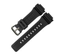 NBCNZCTSAS Elastic Durable Black Silicone WatchBands Fit For Casio AQS810 AQ-S810/AEQ-110/W735H/STL-S100 Sports Rubber Wrist Strap(Silver buckle)
