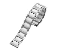 NBCNZCTSAS Fashion Flat Mouth Fine Steel Room Ceramic Watchband 15 16mm Fit For Huawei B2 B3 B5 B6 Strap Men's and Women's Business Watch Chain(Silver-white,B2-15mm)