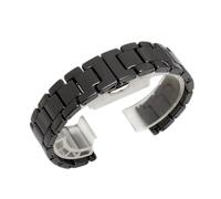 NBCNZCTSAS Fashion Flat Mouth Fine Steel Room Ceramic Watchband 15 16mm Fit For Huawei B2 B3 B5 B6 Strap Men's and Women's Business Watch Chain(Nero,B5-18mm)