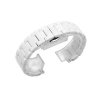 NBCNZCTSAS Fashion Flat Mouth Fine Steel Room Ceramic Watchband 15 16mm Fit For Huawei B2 B3 B5 B6 Strap Men's and Women's Business Watch Chain(Silver,B5-18mm)