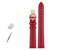 NBCNZCTSAS Fashion Leather Watch Band Fit For Armani Fit For Timex Fit For Gucci Fit For Fossil Fit For Casio Watch Strap Women Bracelet 10 12mm 14mm 16mm 18mm(Red-rose gold-B,18mm)