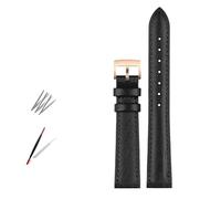NBCNZCTSAS Fashion Leather Watch Band Fit For Armani Fit For Timex Fit For Gucci Fit For Fossil Fit For Casio Watch Strap Women Bracelet 10 12mm 14mm 16mm 18mm(Black-rose gold,16mm)