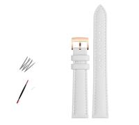 NBCNZCTSAS Fashion Leather Watch Band Fit For Armani Fit For Timex Fit For Gucci Fit For Fossil Fit For Casio Watch Strap Women Bracelet 10 12mm 14mm 16mm 18mm(White-rose gold,14mm)