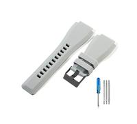 NBCNZCTSAS Fit For Bell Ross BR01 BR03 Series Breathable Skin Friendly Silicone Watchbands With Good Texture 24mm(Gray-BK-K3,24mm)