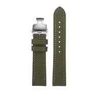 NBCNZCTSAS Fit For Breitling Nylon Leather Watch Strap Fit For Seawolf Blackbird Fit For Avenger Tudor Fit For Black Shield Canvas Watchband 20 22mm 24mm Men Bracelet(Green steel Folding,24mm)