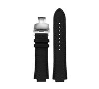 NBCNZCTSAS Fit For Casio Edifice Watch strap EFB-680 ECB-10PB/DP/YD/HR GST-B400 26x14mm 26x12mm Convex men's nylon leather WatchBand(Black Folding,26.14mm)