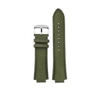 NBCNZCTSAS Fit For Casio Edifice Watch strap EFB-680 ECB-10PB/DP/YD/HR GST-B400 26x14mm 26x12mm Convex men's nylon leather WatchBand(Army green pin,26.14mm)