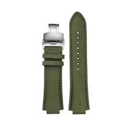 NBCNZCTSAS Fit For Casio Edifice Watch strap EFB-680 ECB-10PB/DP/YD/HR GST-B400 26x14mm 26x12mm Convex men's nylon leather WatchBand(Army green Folding,26.14mm)