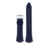 NBCNZCTSAS Fit For Casio Fit For Tissot Fit For teel Ocean Heart Edifice SeriesEFB-680 ECB-10D Raised Nylon Canvas Black Watchband With Pin Buckle(A-blue-silver)