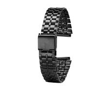 NBCNZCTSAS Fit For Casio stainless steel watchBand A158 A159 A168 A158W f91w LA-680 AEQ-110 f91w small gold watch strap 18mm Wristband Bracelet(B Black)