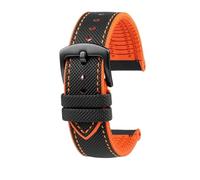 NBCNZCTSAS Fit For Citizen Blue Angel Watch Strap Second Three Generation AT8020 JY8078 Carbon Fiber Nylon Fluoro Rubber Watchband 22mm 23mm(Orange Line bk,23mm)