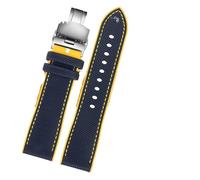 NBCNZCTSAS Fit For Citizen Fit For Seiko Fit For Tissot Fit For Mido watch Rubber Strap Waterproof Watchband 20mm 22mm 23mm 24mm Sport Diving Nylon Men Watch Bracelet(Blue yellow Folding,20mm)