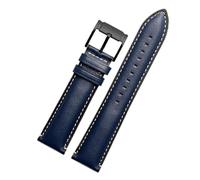 NBCNZCTSAS Fit For Fossil Retro Waterproof Leather Watch Strap For Men's Q Intelligent FTW1114 ME3110 FS5436 Series Watchband 20 22mm(A-blue-black,24mm)