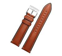 NBCNZCTSAS Fit For Fossil Retro Waterproof Leather Watch Strap For Men's Q Intelligent FTW1114 ME3110 FS5436 Series Watchband 20 22mm(A-brown-silver,22mm)