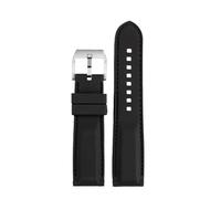 NBCNZCTSAS Fit For IWC Fit For Omega Fit For Longines Fit For Citizen Fit For Tissot men Silicone watchband 20mm 22mm waterproof men's watch Strap Black Blue soft Rubber band(Black black Silver,20mm)