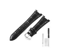 NBCNZCTSAS Fit For Patek Philippe Leather Watch With Series 5711 5712 5726 Notch Bright And Smooth Watch Strap 25mm(Black-ST-K20)
