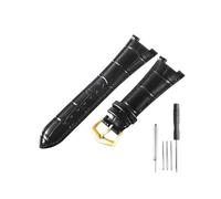 NBCNZCTSAS Fit For Patek Philippe Leather Watch With Series 5711 5712 5726 Notch Bright And Smooth Watch Strap 25mm(Black-GD-K20)