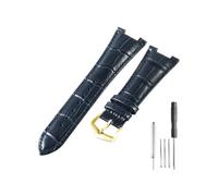 NBCNZCTSAS Fit For Patek Philippe Leather Watch With Series 5711 5712 5726 Notch Bright And Smooth Watch Strap 25mm(Blue-GD-K20)