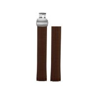 NBCNZCTSAS Fit For Patek Philippe Watch Strap Rubber Grenade 5164 5167 Series Wristband Waterproof Soft Silicone Men's Watch Band 21mm Bracelet(Brown-silver)