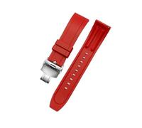 NBCNZCTSAS Fit For Rolex Fit For Omega Fit For Seiko Fit For Fiyta Fit For Suunto Fluoro Rubber Watch Band WaterProof Sports Accessories Men Silicone Watch Strap 20 22mm 24MM(Red-silver SK,22mm)