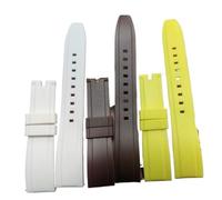 NBCNZCTSAS Fit For Rolex Fit For Omega Fit For Seiko Fit For Fiyta Fit For Suunto Fluoro Rubber Watch Band WaterProof Sports Accessories Men Silicone Watch Strap 20 22mm 24MM(Brown-silver,24mm)