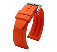 NBCNZCTSAS Fit For Rolex Fit For Omega Fit For Seiko Fit For Fiyta Fit For Suunto Fluoro Rubber Watch Band WaterProof Sports Accessories Men Silicone Watch Strap 20 22mm 24MM(Orange-silver,20mm)