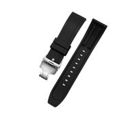 NBCNZCTSAS Fit For Rolex Fit For Omega Fit For Seiko Fit For Fiyta Fit For Suunto Fluoro Rubber Watch Band WaterProof Sports Accessories Men Silicone Watch Strap 20 22mm 24MM(Black-silver SK,20mm)