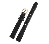 NBCNZCTSAS Fit For Swarovski Rhinestone Leather Watch Strap 5158517/5158972 Quick Release Women's Watch band 12 14mm 16mm 18mm Bracelet(Black-rose gold,12mm)