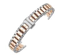 NBCNZCTSAS Fit For Tissot T094 Fit For Flamingo Series stainless steel Strap 1853 Women's Watch Band T094.210A Solid Precision Steel Watch Chain 12mm(Silver-rose gold)