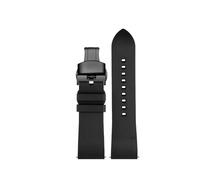 NBCNZCTSAS Fluorine Rubber Watchband Fit For Casio Fit For PROTREK Series PRW-60/PRW-6900 PRW-6800Y PRG600 Sports Strap Men's Waterproof Wrist Band(Black black buckle,23mm)