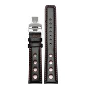 NBCNZCTSAS Leather bracelet Fit For Tissot 1853 Sports Watchband Fit For Racing PRS516 T91 1853 Top layer cowhide 20mm Fit For chopin strap accessories(Black-c-silver)
