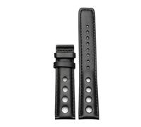 NBCNZCTSAS Leather bracelet Fit For Tissot 1853 Sports Watchband Fit For Racing PRS516 T91 1853 Top layer cowhide 20mm Fit For chopin strap accessories(Black-black-no clasp)
