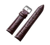 NBCNZCTSAS Leather Strap 12mm-24mm Watch Steel Pin Wrist Bracelet + Gift Box(BLACK WHITE,13mm)