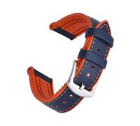NBCNZCTSAS Leather Strap 20mm 22mm Bracelet Fluoro Rubber Multi Color Watch Band Diving Waterproof For Each Brand Watches(Blue Orange,20mm)