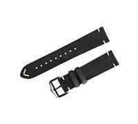 NBCNZCTSAS Leather Watch Strap 20mm 22mm Oil Wax Watchband Belt Handmade Unisex Vintage Black Army Green(Matte Black,22mm)