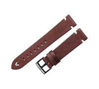 NBCNZCTSAS Leather Watchband 18mm 20mm 22mm Oil Wax Watch Straps Red Brown Handmade S Quick Release Bracelet Fit For Gear S3(Red Brown-black,18mm)