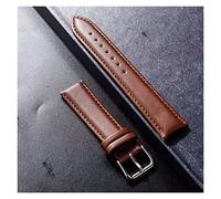 NBCNZCTSAS Leather Watchband Soft Material Watch Band Wrist Strap 16mm 18mm 20mm 22mm 24mm With Silver Stainless Steel Buckle(Brown,23mm)
