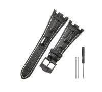 NBCNZCTSAS Leather Watchbands Fit For Audemars & Fit For Piguet Royal Oak 15710 26471 26474 28mm With Folding Buckle Watch Strap(Blackwhite-Black-K13)