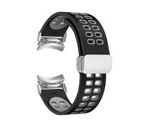 NBCNZCTSAS Magnetic Strap Fit For Samsung Galaxy Watch 4 5 6 44mm 40mm Band 4 6 Classic 47mm 43mm 46mm Quick Fit Silicone Bracelet 5Pro 45mm(Black ash-S)