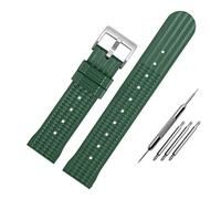 NBCNZCTSAS Men Diver Silicone Sports Watch Band 20mm 22mm Fit For Citizen Fit For Seiko Fit For IWC Fit For Omegas Fit For Waffle Strap Bracelet Fashion Universal Rubber Chain(Green silver clasp,20mm)