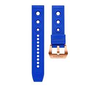NBCNZCTSAS Mens Automatic Watch 20/22mm Strap Bronze Clasp Wriststrap Replacement Diver Soft Rubber Bracelets(Blue,20mm)