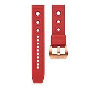NBCNZCTSAS Mens Automatic Watch 20/22mm Strap Bronze Clasp Wriststrap Replacement Diver Soft Rubber Bracelets(Red,20mm)