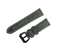 NBCNZCTSAS Men's Watchband Leather Watch Strap 20mm 22mm 24mm Oil Wax Band Replace Fit For Panerai Accessories(Grn,24mm)