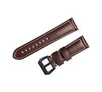 NBCNZCTSAS Men's Watchband Leather Watch Strap 20mm 22mm 24mm Oil Wax Band Replace Fit For Panerai Accessories(Red Brown,22mm)