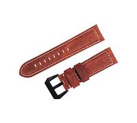 NBCNZCTSAS Men's Watchband Leather Watch Strap 20mm 22mm 24mm Oil Wax Band Replace Fit For Panerai Accessories(Brick Red,24mm)