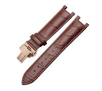 NBCNZCTSAS Notched Watchband Strap Fit For GC Fit For Guess Fit For Passa Leather Waterproof Wristband 20MM 22 * 13MM Men(Brown-c-rose gold,20.11mm)