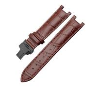 NBCNZCTSAS Notched Watchband Strap Fit For GC Fit For Guess Fit For Passa Leather Waterproof Wristband 20MM 22 * 13MM Men(Brown-c-black,20.11mm)
