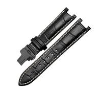 NBCNZCTSAS Notched Watchband Strap Fit For GC Fit For Guess Fit For Passa Leather Waterproof Wristband 20MM 22 * 13MM Men(Black-b-black,20.11mm)