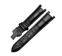 NBCNZCTSAS Notched Watchband Strap Fit For GC Fit For Guess Fit For Passa Leather Waterproof Wristband 20MM 22 * 13MM Men(Black-a-black,20.11mm)